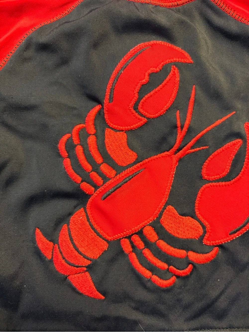 Gymboree Red & Black Lobster Rashguard Swim Top 3-6 Months